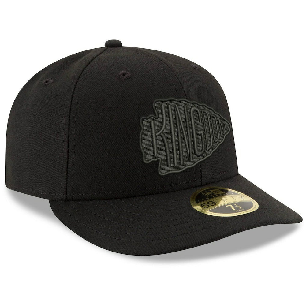 Kansas City Chiefs New Era Alternate Logo Black on Black Low Profile 59FIFTY II Fitted Hat Black - NFL