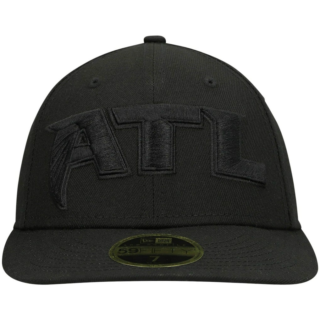 Atlanta Falcons New Era Alternate Logo Black on Black Low Profile 59FIFTY II Fitted Hat Black - NFL