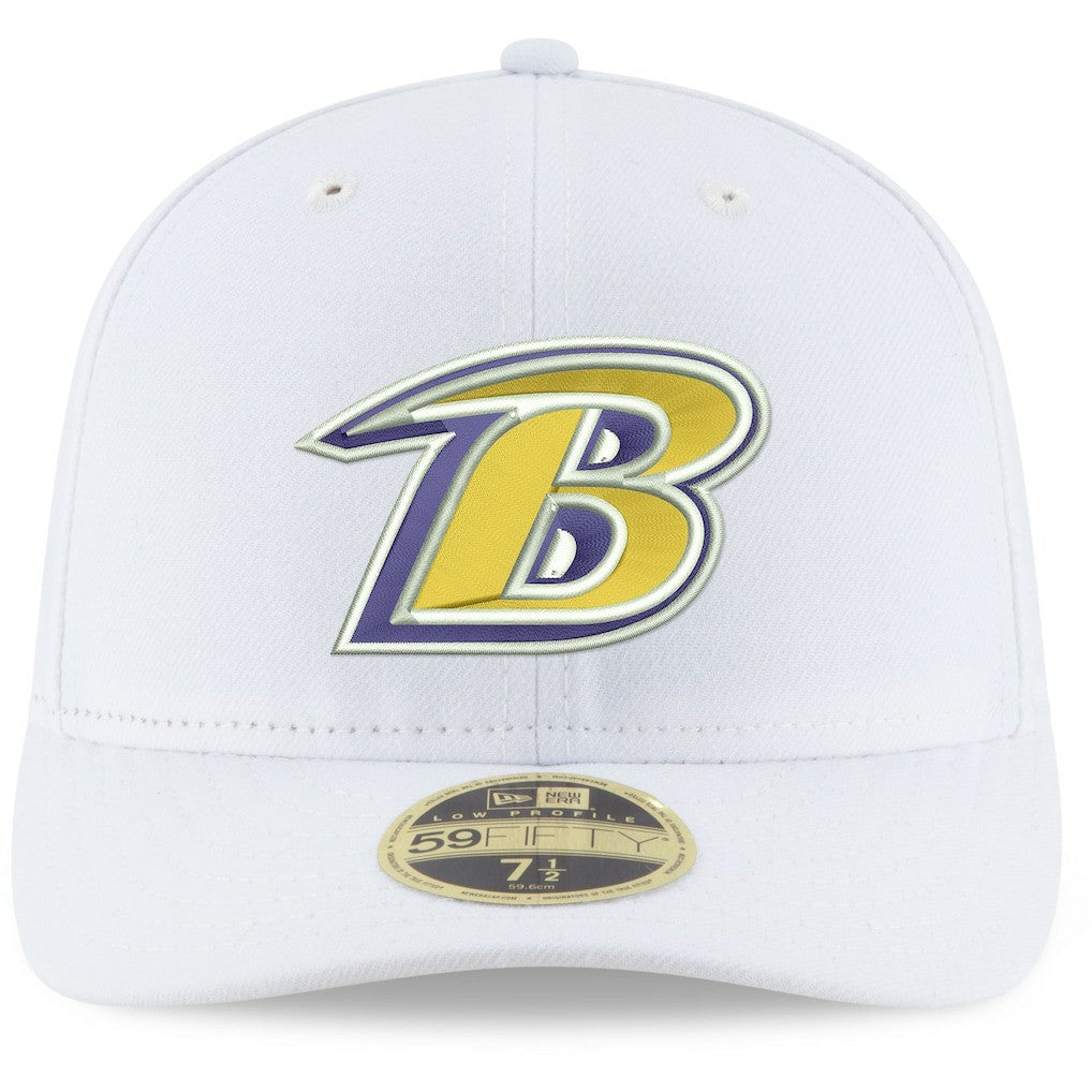 Baltimore Ravens New Era Omaha Low Profile 59FIFTY Fitted Hat White - NFL