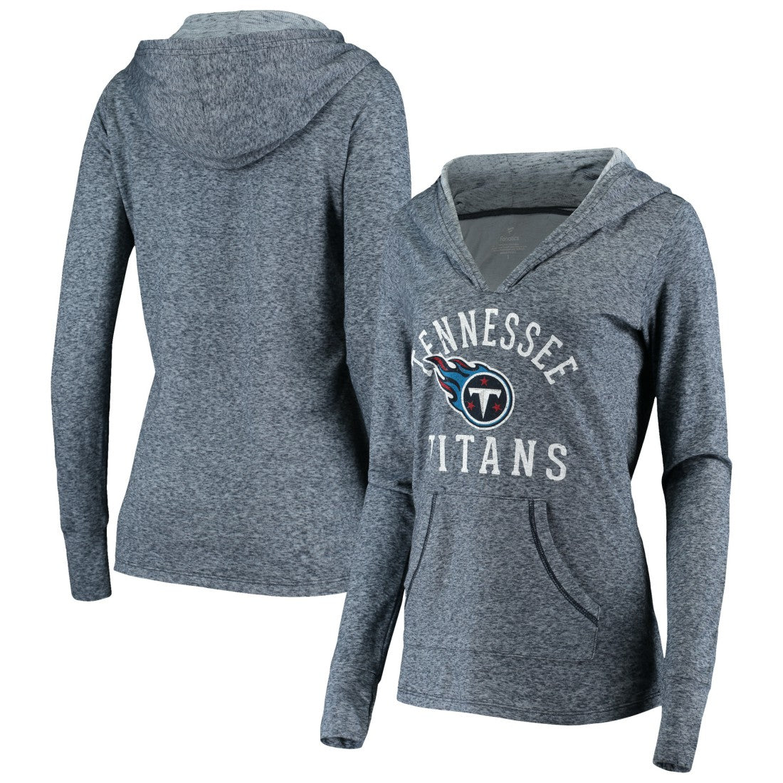 Tennessee Titans Women's Doubleface Slub Pullover Hoodie Heather Navy - Fanatics