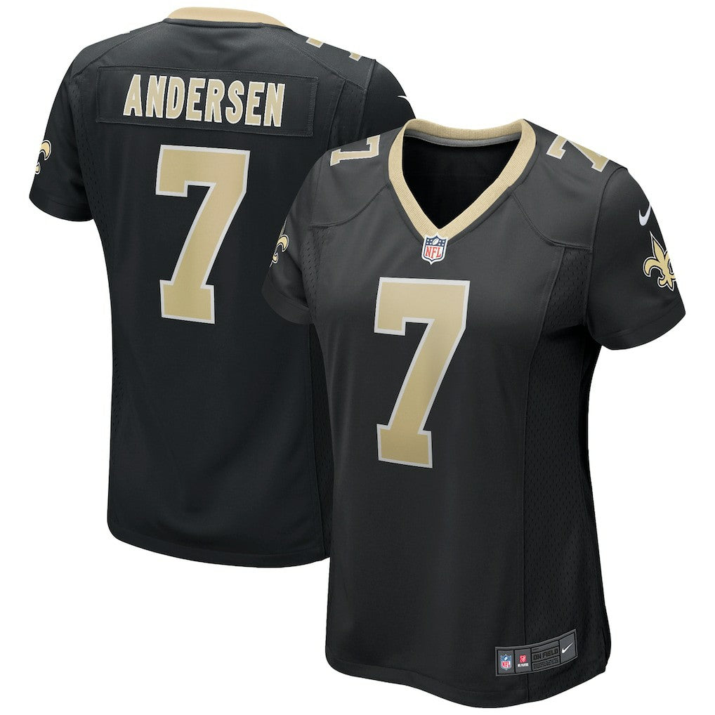Morten Andersen New Orleans Saints Women's Game Retired Player Jersey Black - Nike
