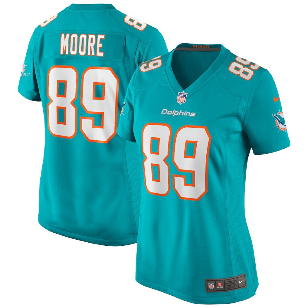 Nat Moore Miami Dolphins Women's Game Retired Player Jersey Aqua - Nike