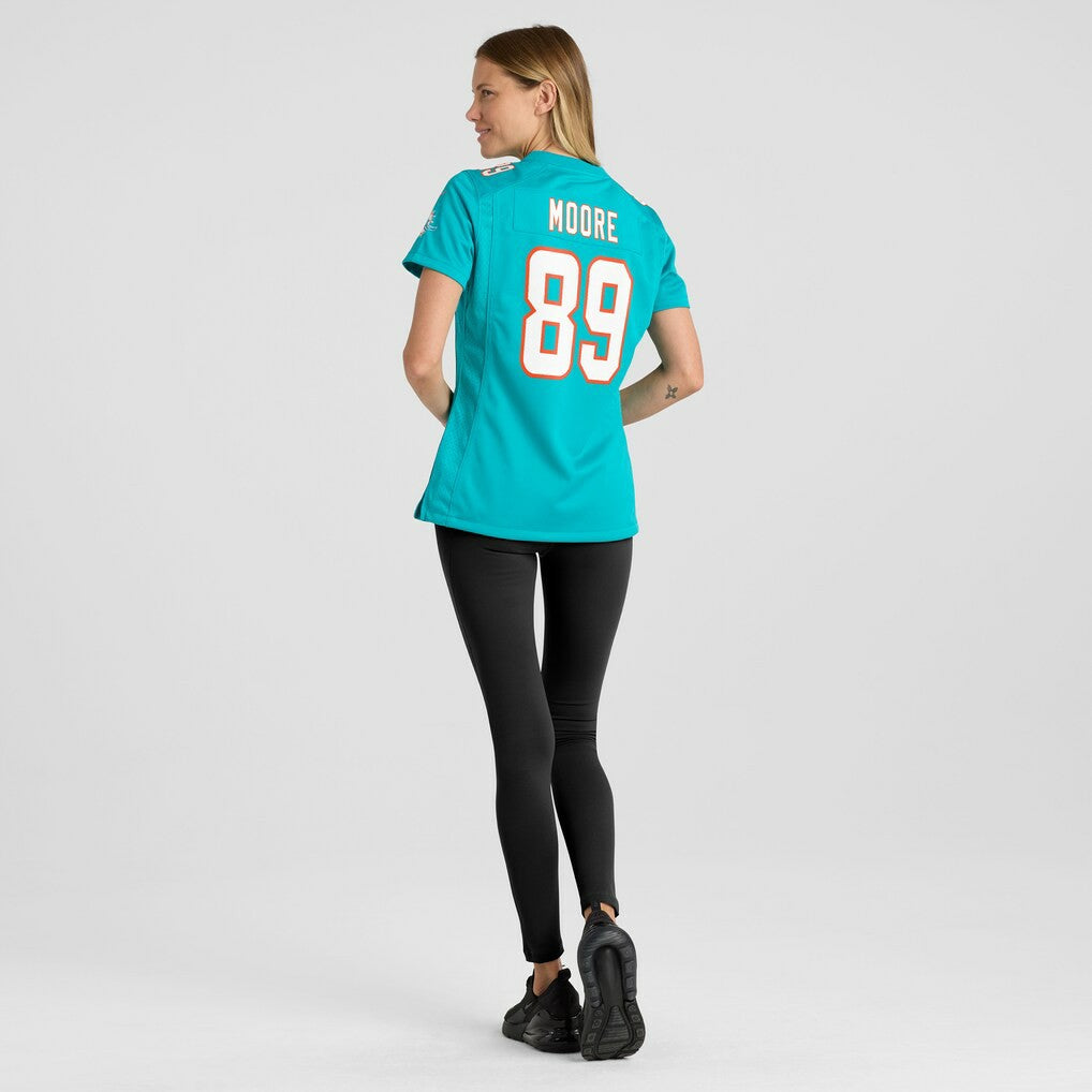 Nat Moore Miami Dolphins Women's Game Retired Player Jersey Aqua - Nike