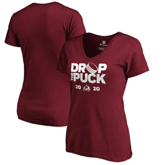 Colorado Avalanche - Women's Drop the Puck V-Neck T-Shirt Garnet