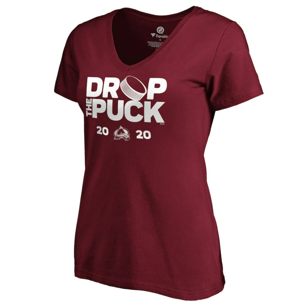 Colorado Avalanche - Women's Drop the Puck V-Neck T-Shirt Garnet