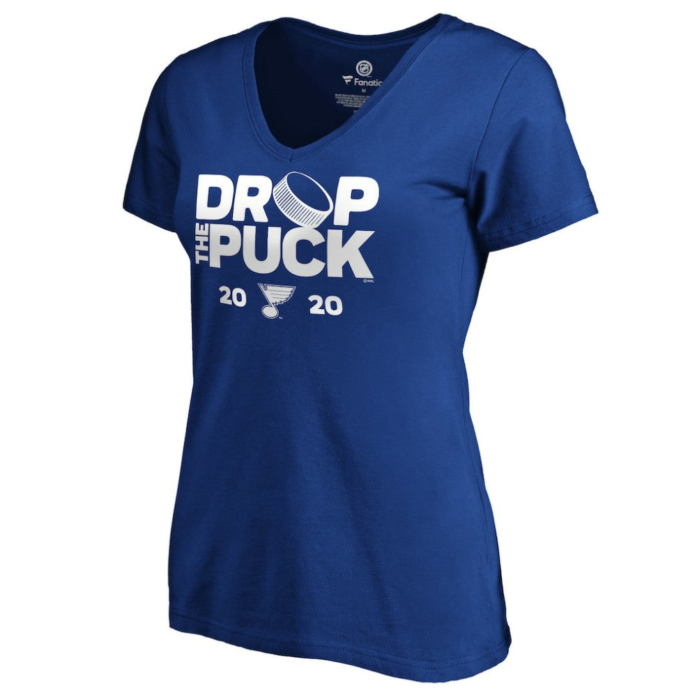 St. Louis Blues - Women's Drop the Puck V-Neck T-Shirt Royal