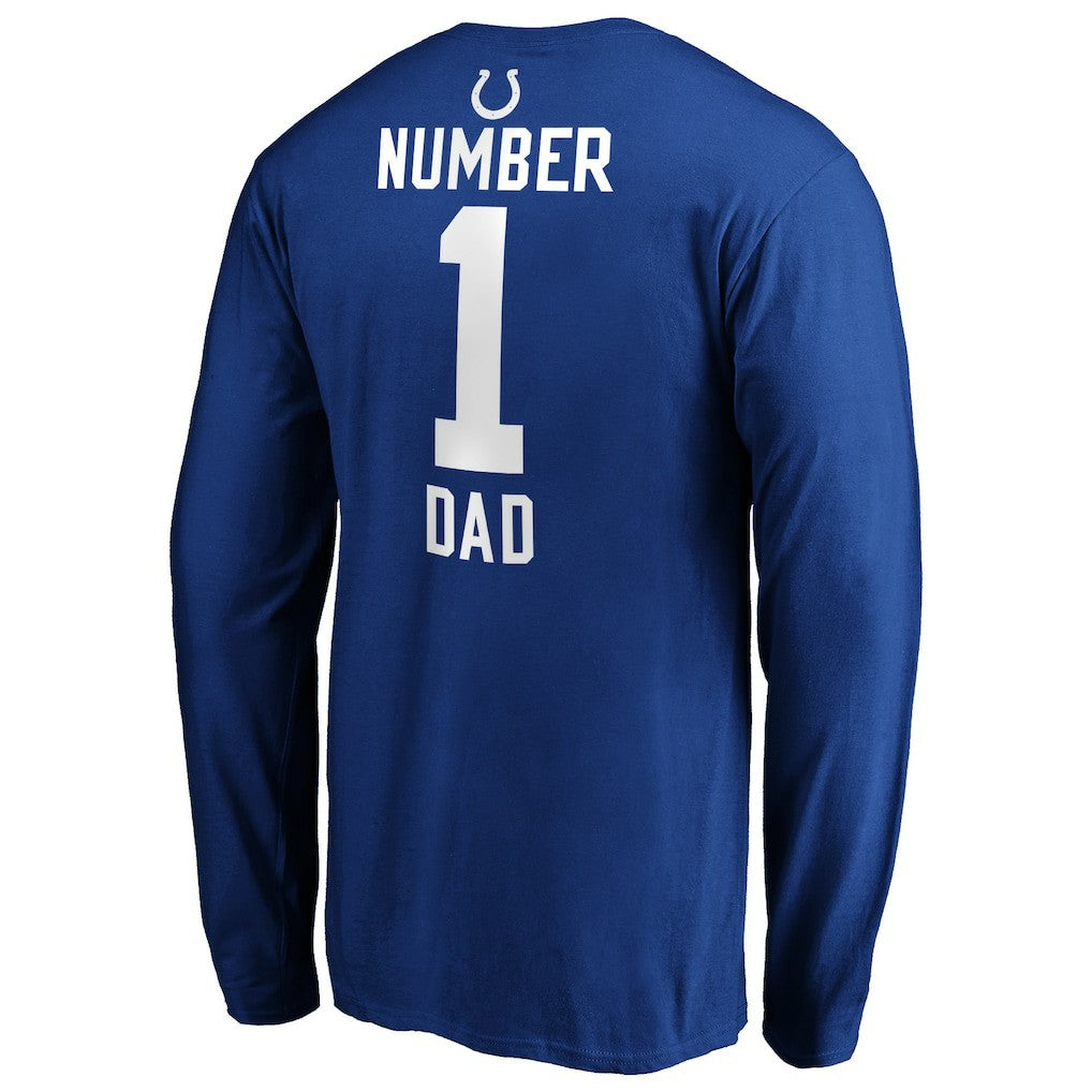 Indianapolis Colts #1 Dad Long Sleeve Team Logo T-Shirt Royal - NFL