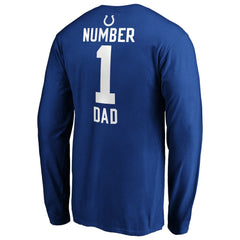 Indianapolis Colts #1 Dad Long Sleeve Team Logo T-Shirt Royal - NFL