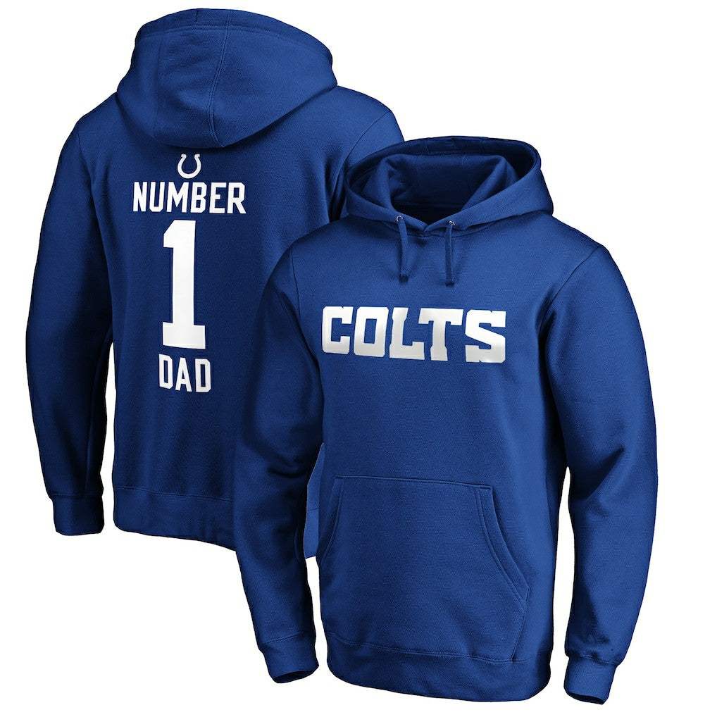 Indianapolis Colts #1 Dad Pullover Hoodie Royal - NFL