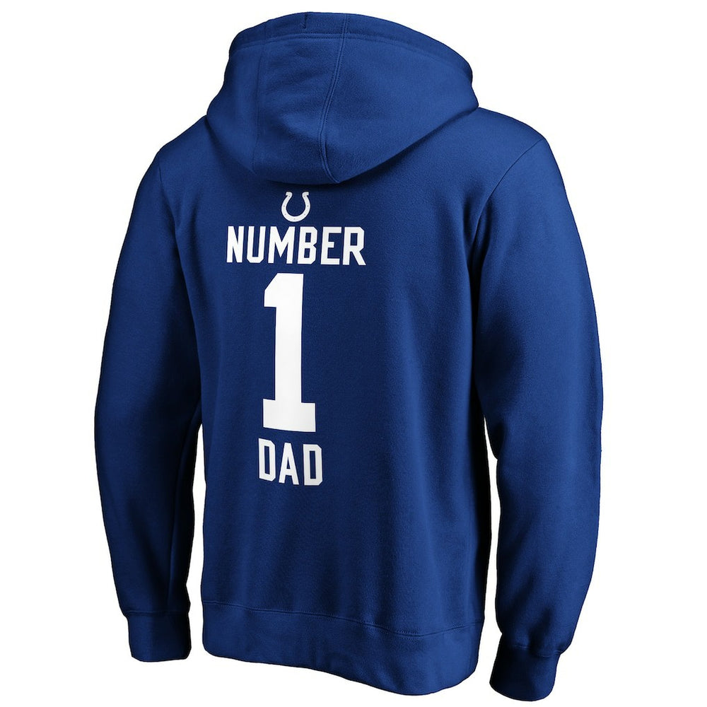 Indianapolis Colts #1 Dad Pullover Hoodie Royal - NFL