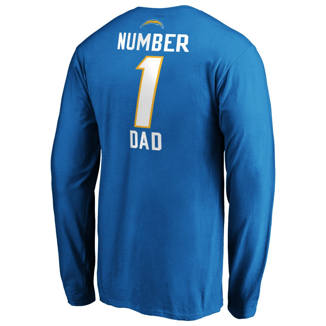 Los Angeles Chargers #1 Dad Long Sleeve Team Logo T-Shirt Light Blue - NFL