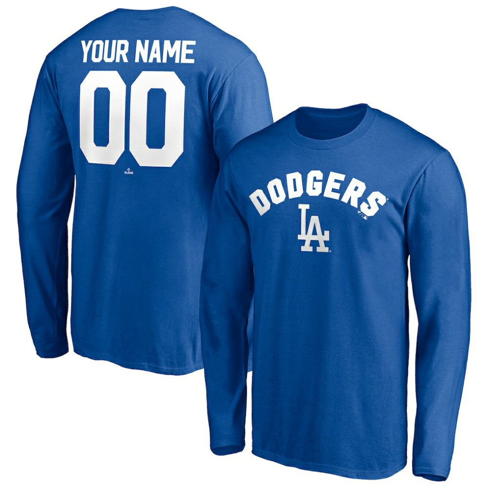 Los Angeles Dodgers Personalized Winning Streak Name & Number Long Sleeve T-Shirt Clearance
