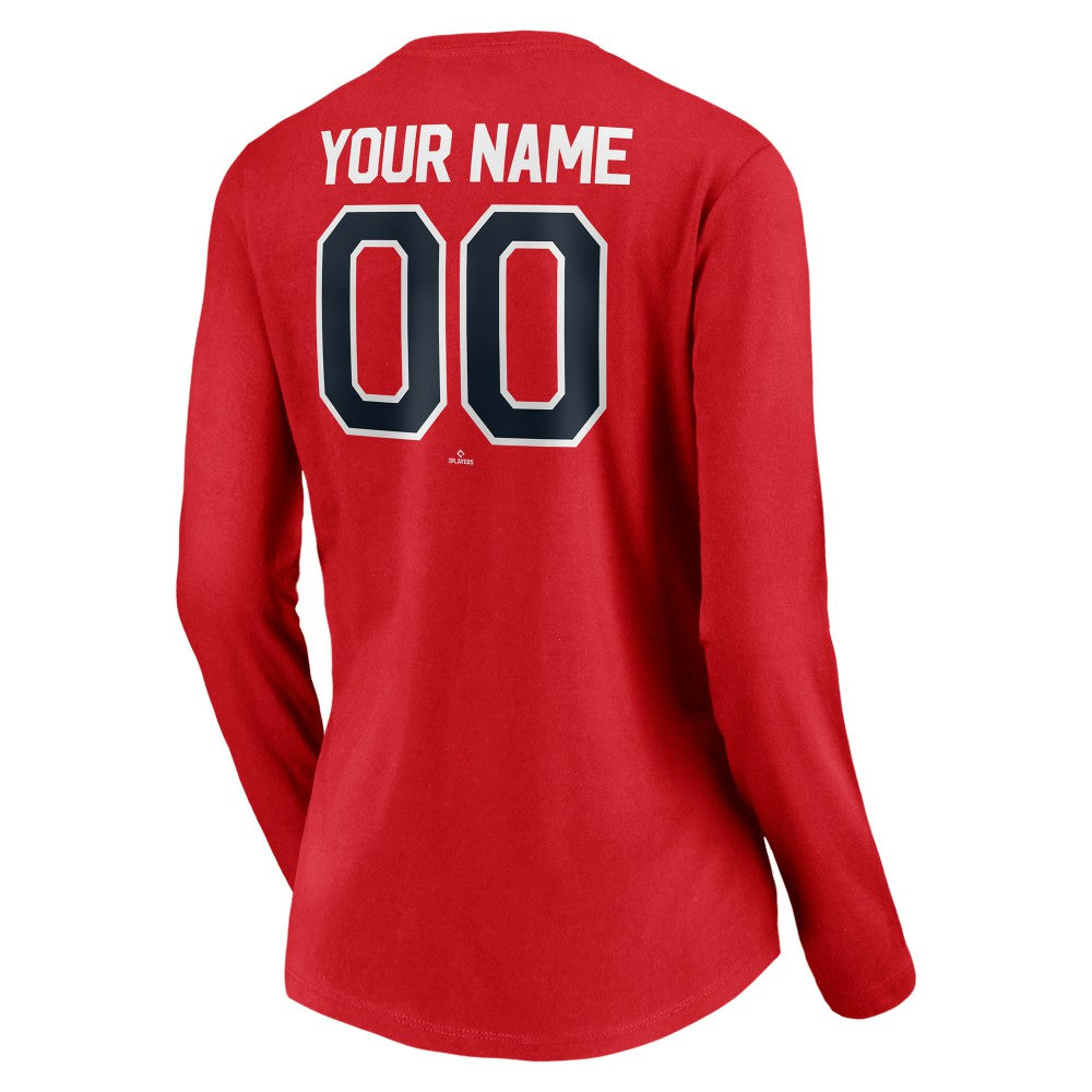 Los Angeles Angels Women's Personalized Winning Streak Name & Number Long Sleeve V-Neck T-Shirt Lifestyle