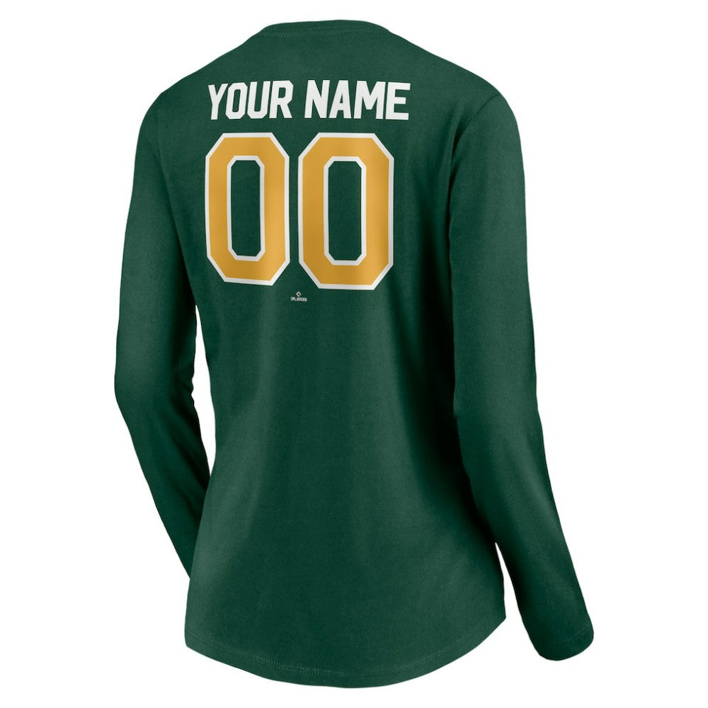 Athletics Women's Personalized Winning Streak Name & Number Long Sleeve V-Neck T-Shirt Clearance