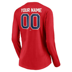 Philadelphia Phillies Women's Personalized Winning Streak Name & Number Long Sleeve V-Neck T-Shirt discount
