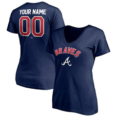 Atlanta Braves Women's Personalized Winning Streak Name & Number V-Neck T-Shirt Lifestyle