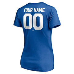 Los Angeles Dodgers Women's Personalized Winning Streak Name & Number V-Neck T-Shirt Clearance