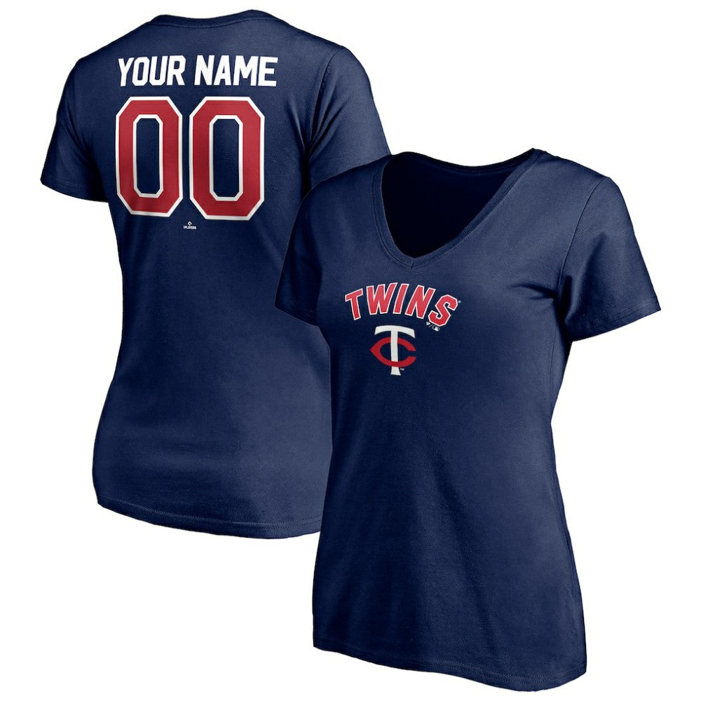 Minnesota Twins Women's Personalized Winning Streak Name & Number V-Neck T-Shirt Clearance