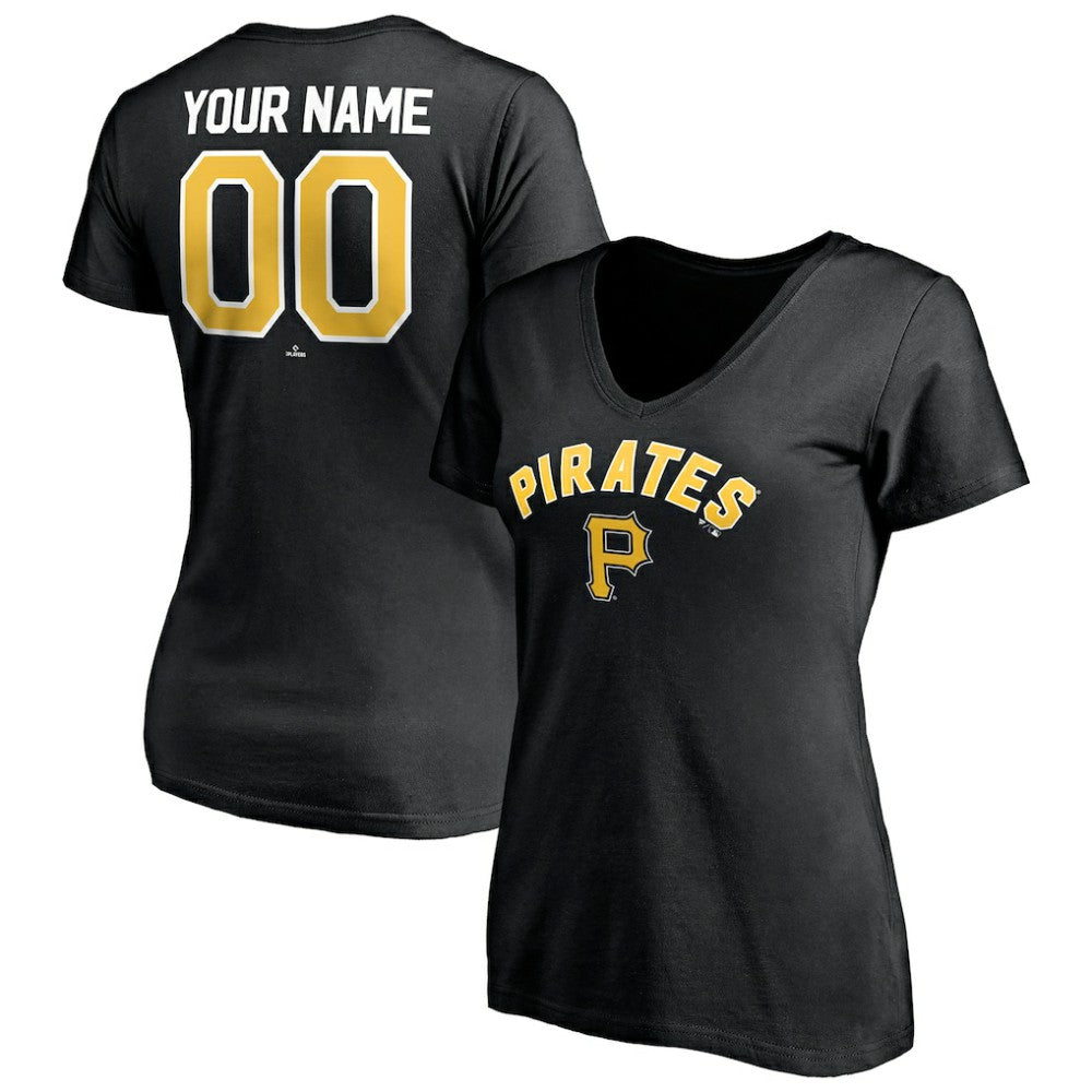 Pittsburgh Pirates Women's Personalized Winning Streak Name & Number V-Neck T-Shirt discount