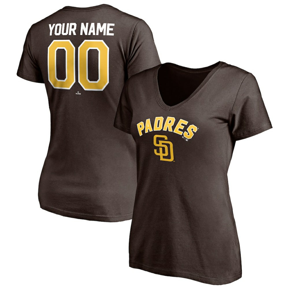 San Diego Padres Women's Personalized Winning Streak Name & Number V-Neck T-Shirt Sale