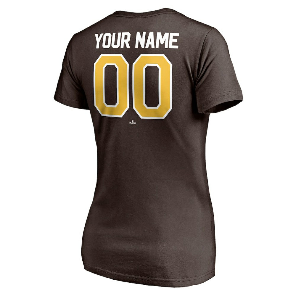 San Diego Padres Women's Personalized Winning Streak Name & Number V-Neck T-Shirt Sale