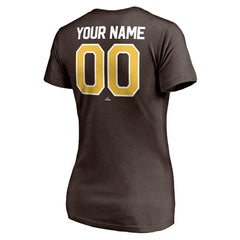 San Diego Padres Women's Personalized Winning Streak Name & Number V-Neck T-Shirt Sale
