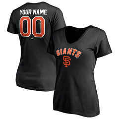 San Francisco Giants Women's Personalized Winning Streak Name & Number V-Neck T-Shirt On Sale
