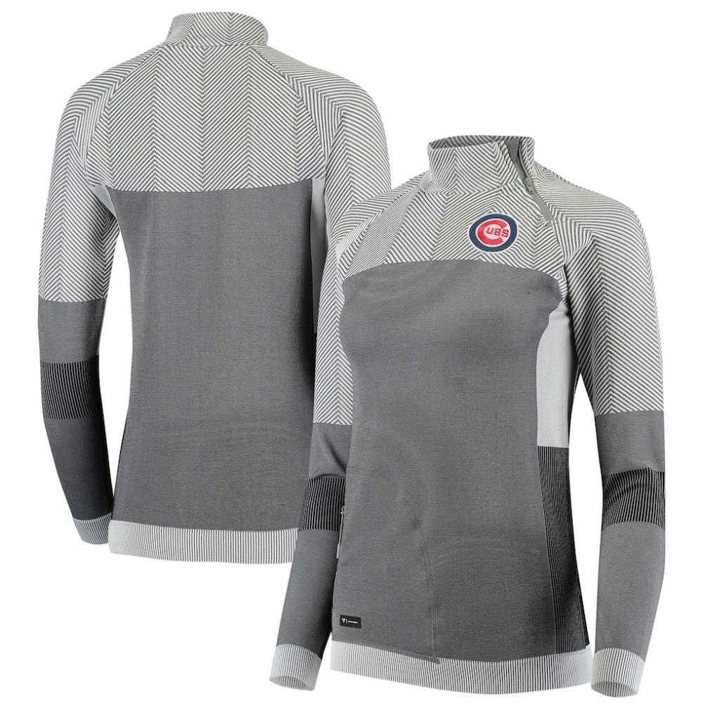 Chicago Cubs Levelwear Women's Verse Asymmetrical Raglan Tri-Blend Quarter-Zip Jacket Near Me