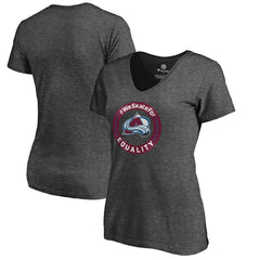 Colorado Avalanche - Women's #WeSkateFor V-Neck T-Shirt Heather Gray