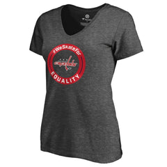 Washington Capitals Women's #WeSkateFor V-Neck T-Shirt Heather Gray