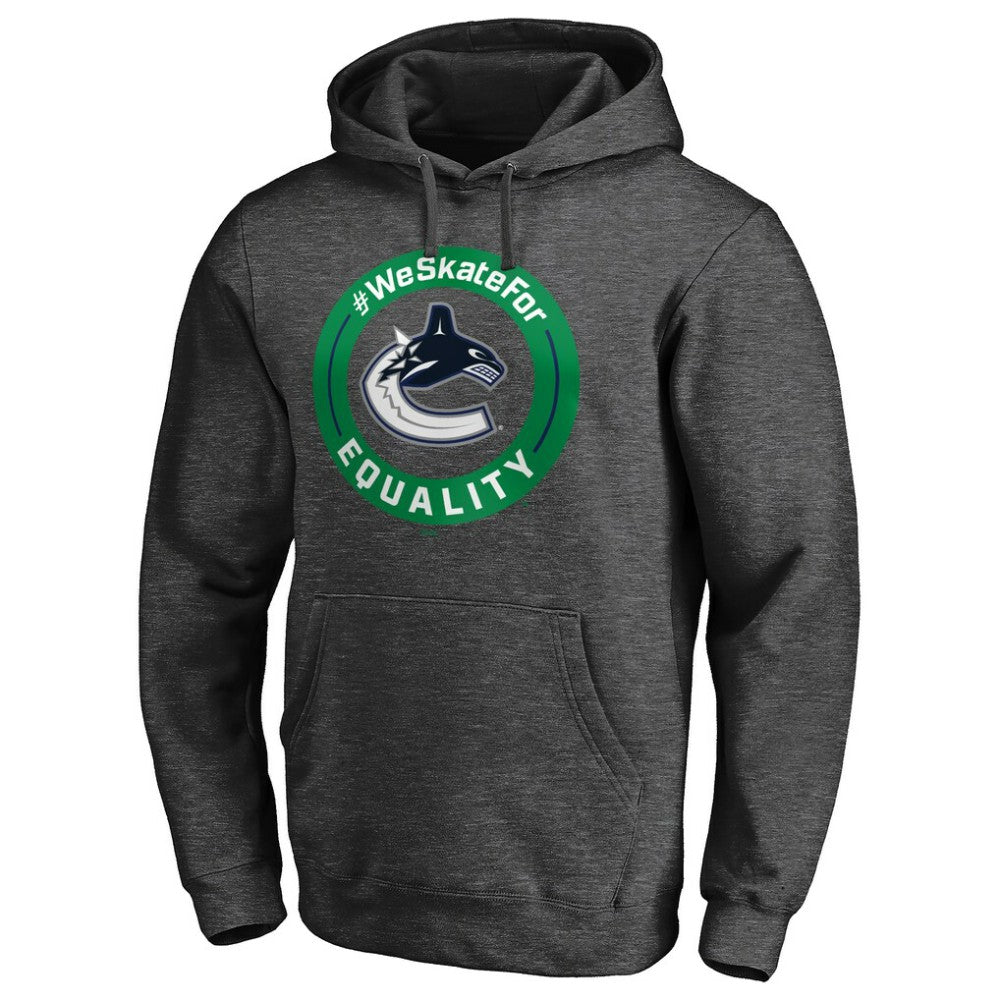 Vancouver Canucks - #WeSkateFor Pullover Hoodie Heather Gray