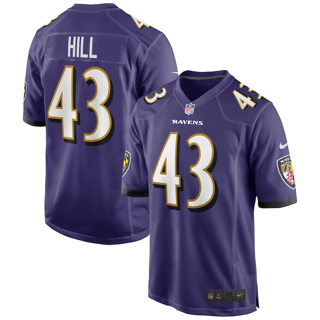 Justice Hill Baltimore Ravens Game Jersey Purple - Nike