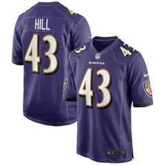 Justice Hill Baltimore Ravens Game Jersey Purple - Nike