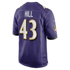 Justice Hill Baltimore Ravens Game Jersey Purple - Nike
