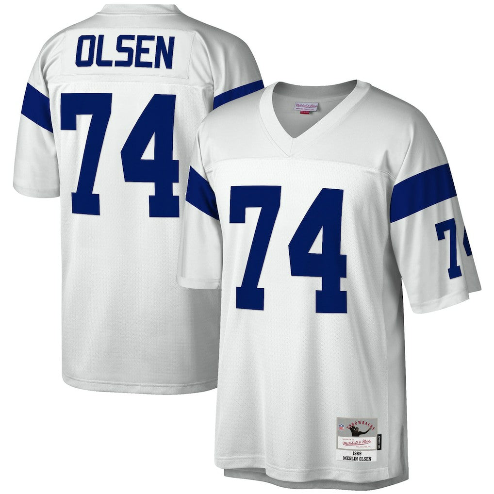 Merlin Olsen Los Angeles Rams Legacy Replica Jersey White - Mitchell & Ness