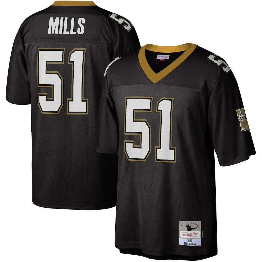 Sam Mills New Orleans Saints Legacy Replica Jersey Black - Mitchell & Ness