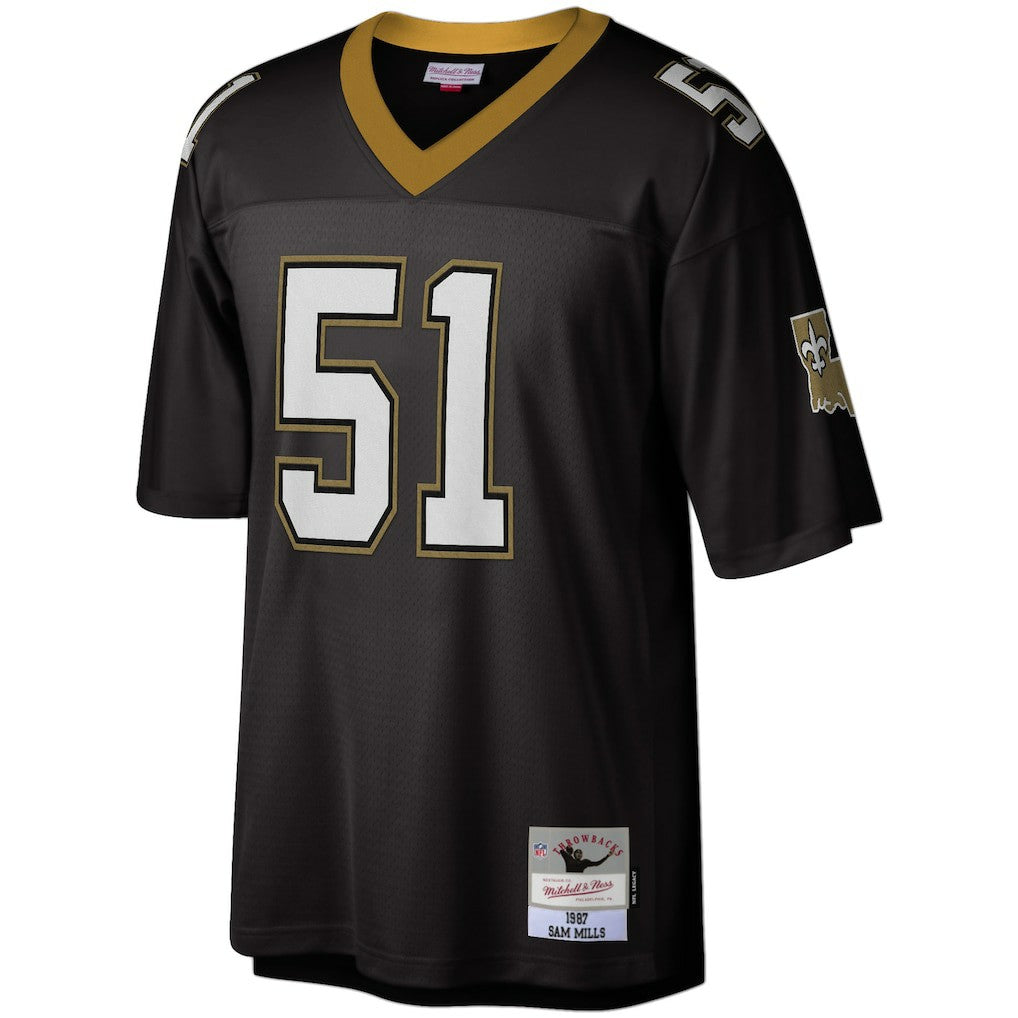 Sam Mills New Orleans Saints Legacy Replica Jersey Black - Mitchell & Ness
