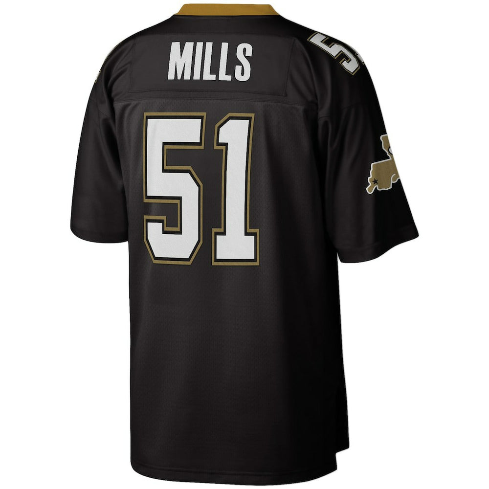 Sam Mills New Orleans Saints Legacy Replica Jersey Black - Mitchell & Ness