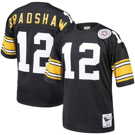 Terry Bradshaw Pittsburgh Steelers Authentic Throwback Retired Player Jersey - Black sale | NFL Jerseys