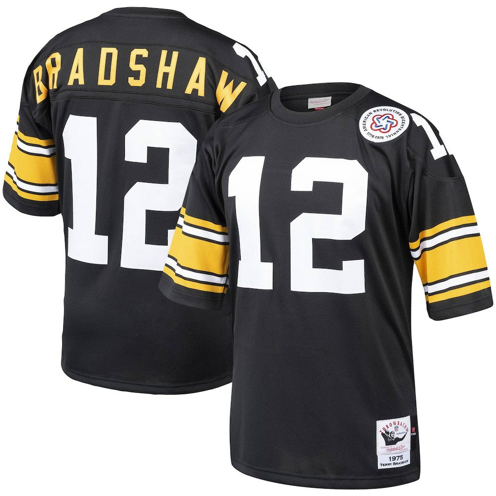 Terry Bradshaw Pittsburgh Steelers Authentic Throwback Retired Player Jersey Black - Mitchell & Ness