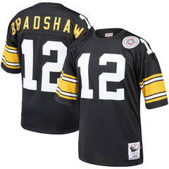 Terry Bradshaw Pittsburgh Steelers Authentic Throwback Retired Player Jersey Black - Mitchell & Ness