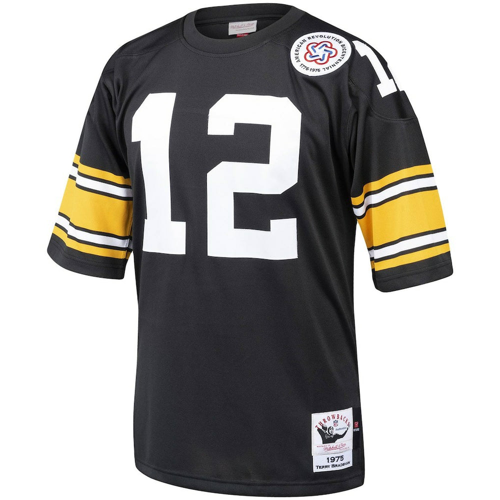 Terry Bradshaw Pittsburgh Steelers Authentic Throwback Retired Player Jersey Black - Mitchell & Ness