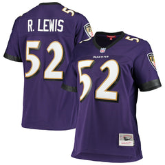 Ray Lewis Baltimore Ravens Women's Legacy Replica Team Jersey Purple - Mitchell & Ness