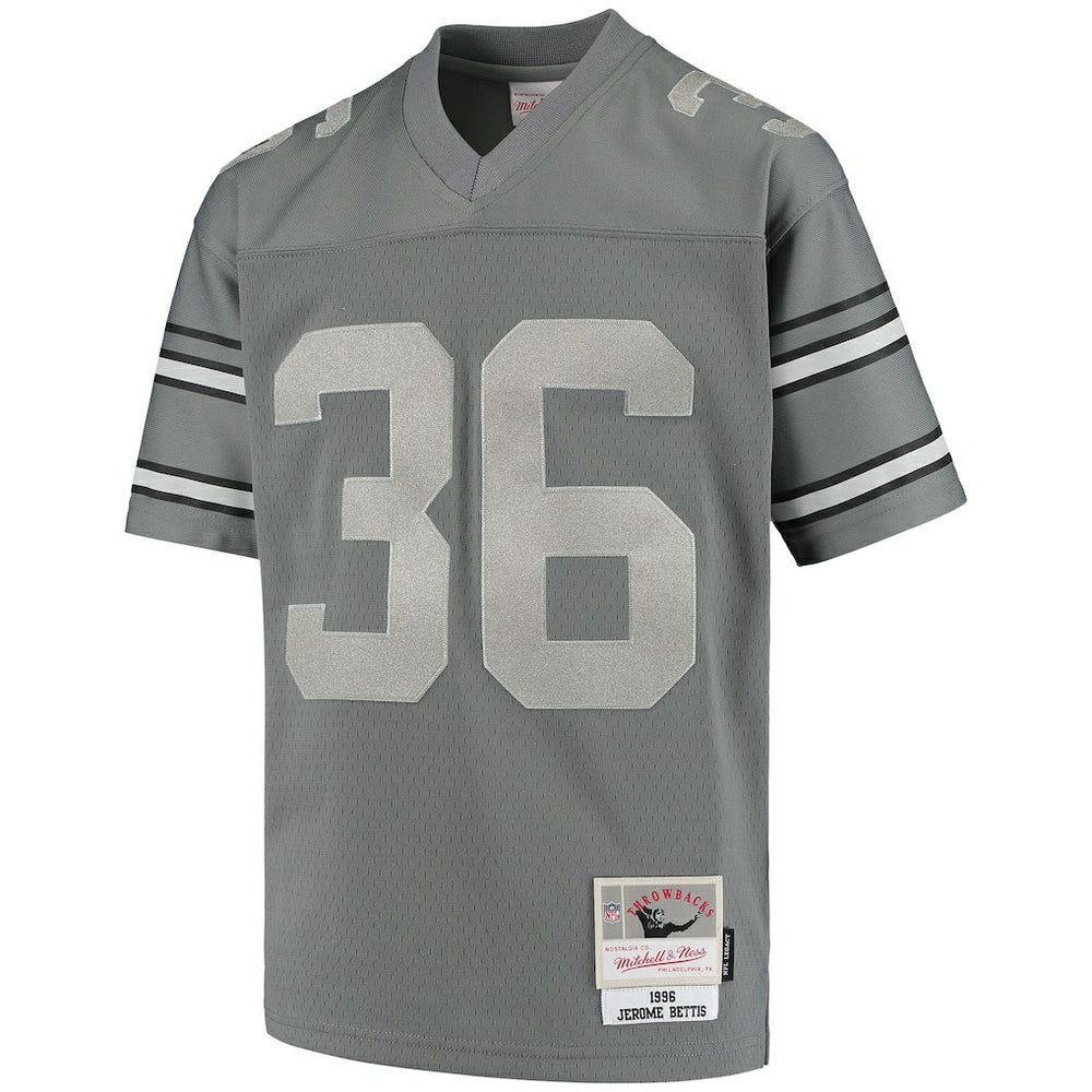 Jerome Bettis Pittsburgh Steelers Youth 1996 Retired Player Metal Replica Jersey Charcoal - Mitchell & Ness
