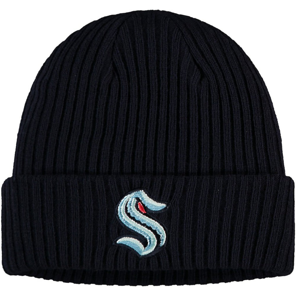 Seattle Kraken Fanatics Core Primary Logo Cuffed Knit Hat Navy