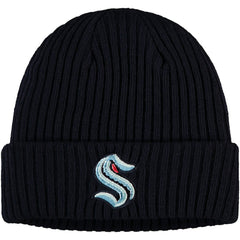 Seattle Kraken Fanatics Core Primary Logo Cuffed Knit Hat Navy