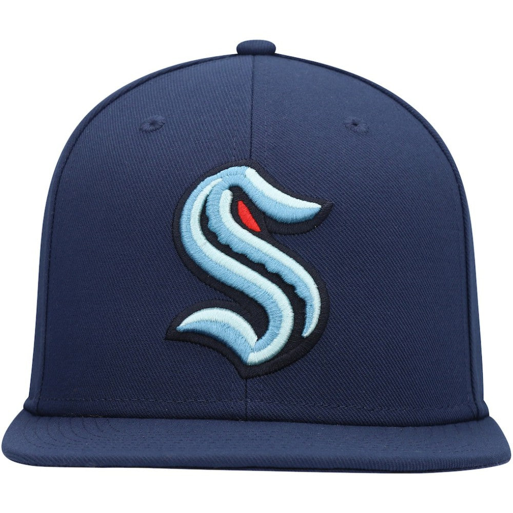 Seattle Kraken Fanatics Primary Logo Snapback Hat Deep Sea Blue