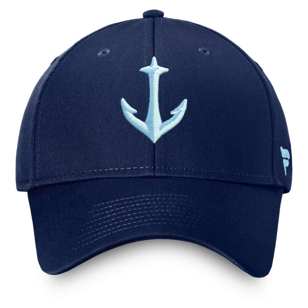 Seattle Kraken Fanatics Core Secondary Logo Adjustable Hat Deep Sea Blue