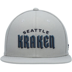 Seattle Kraken Fanatics Wordmark Logo Snapback Hat Gray