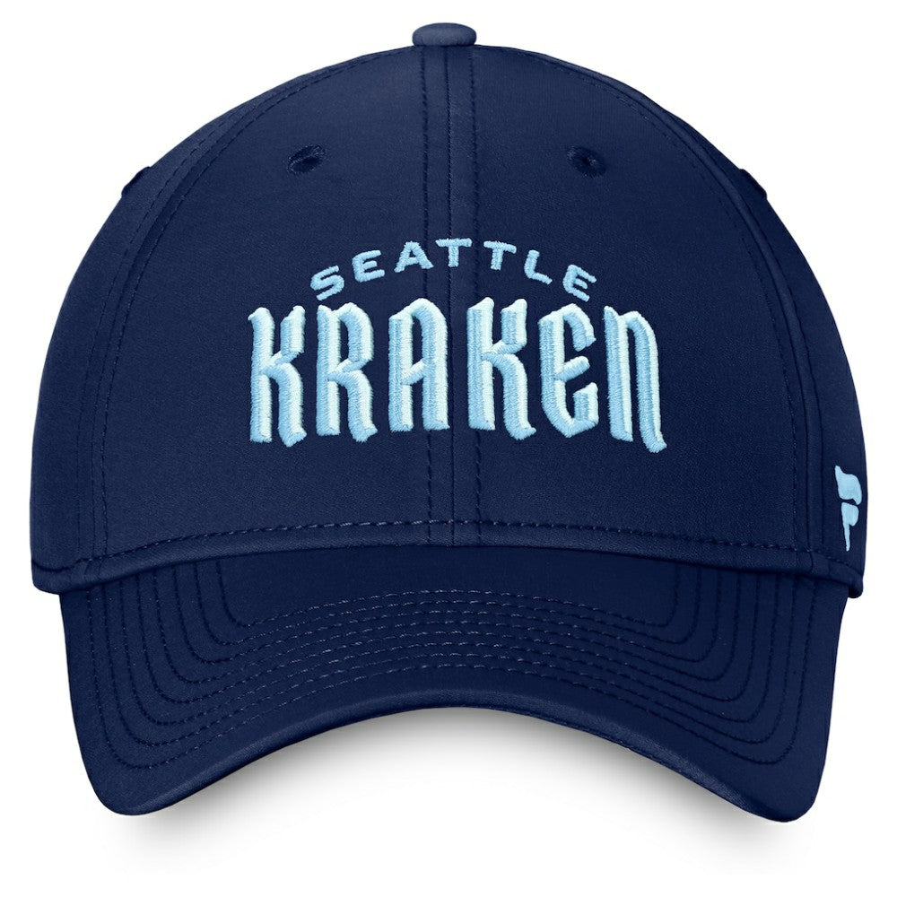 Seattle Kraken Fanatics Wordmark Flex Hat Deep Sea Blue